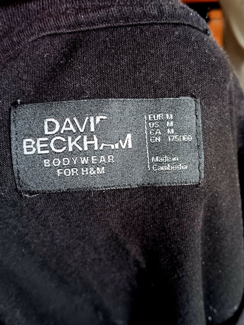 David Beckham Bodywear Men's Medium T-shirt For H&M Black Athletic Fit T-Shirt